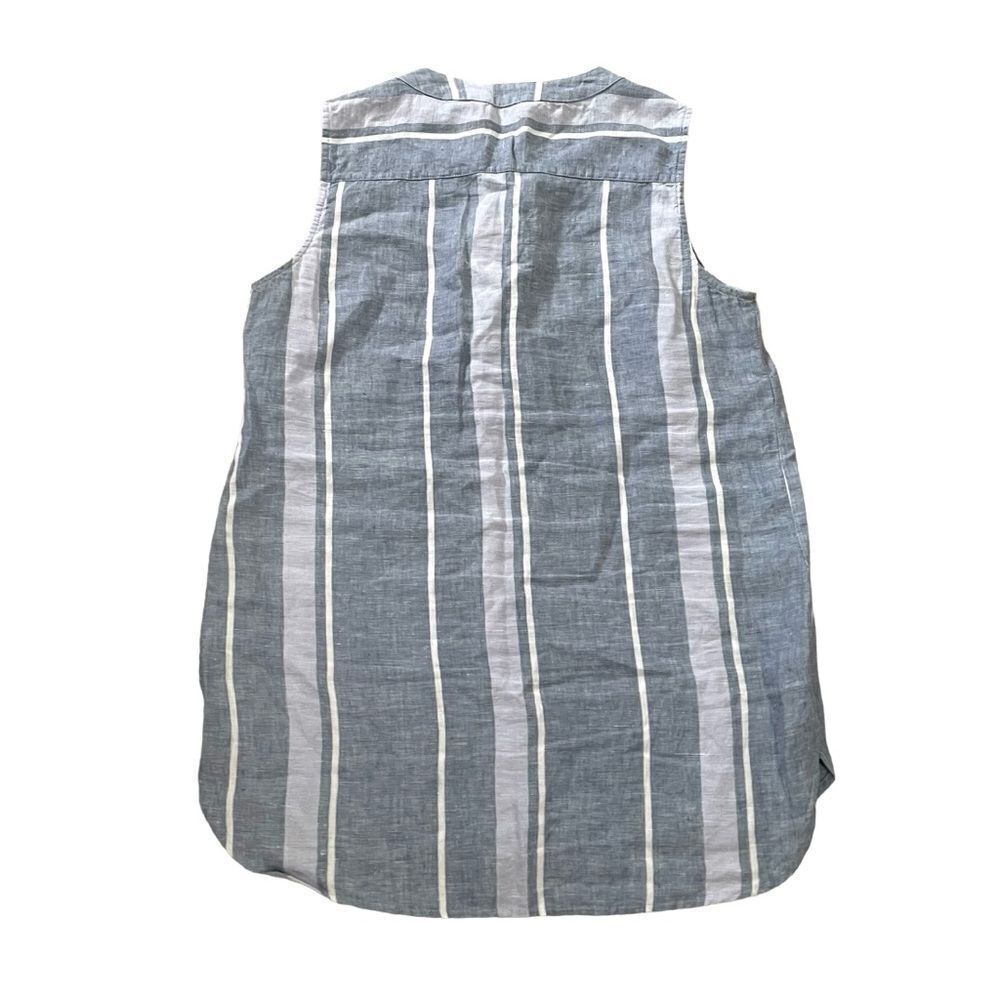 ELLEN TRACY Linen Sleeveless Blouse Striped
Blue White M - Picture 7 of 8